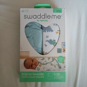 SwaddleMe by Ingenuity Original Swaddle 2-Pack - Blue and White